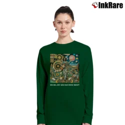Women’s Frank Zappa Cosmik Debris Long-Sleeve Top in forest green | Sleek, Versatile, All-Season