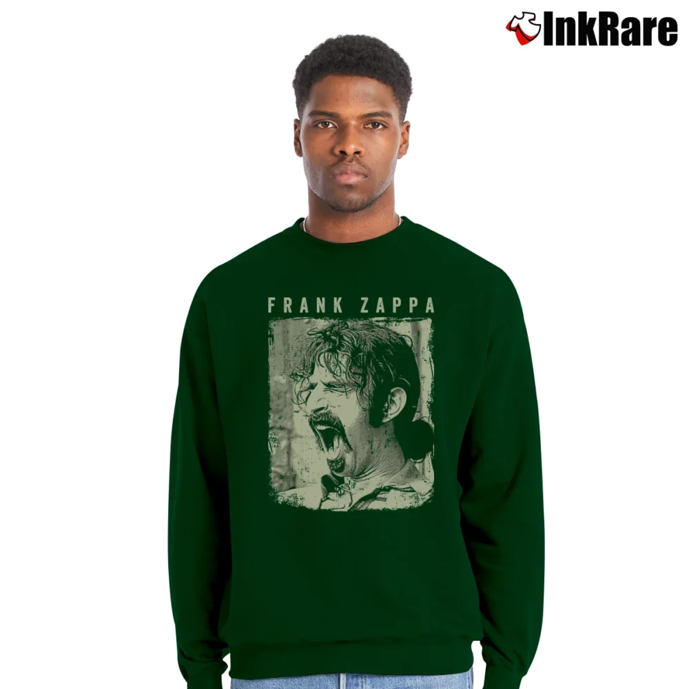 Men’s Frank Zappa Vintage Crewneck Sweatshirt in forest green | Cozy Fabric, Clean Style