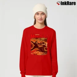 Women’s Frankenstein Vs Wolf Man Monsters Long-Sleeve Top in red | Sleek, Versatile, All-Season