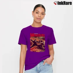 Women’s Frankenstein Vs Wolf Man Monsters Signature T-Shirt in purple | Soft, Flattering Fit