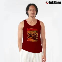 Men’s Frankenstein Vs Wolf Man Monsters Tank Top in maroon | Breathable, Active-Friendly Design