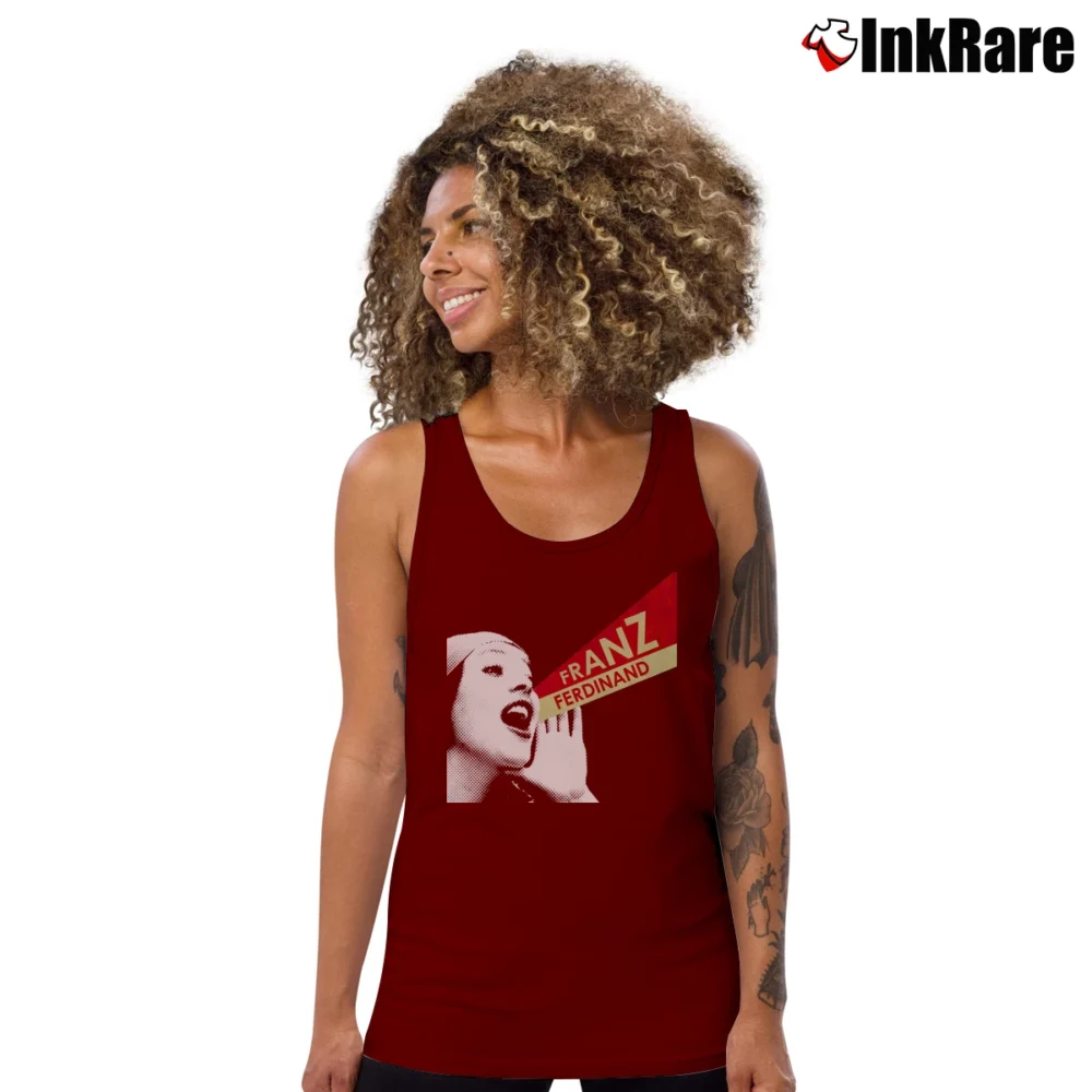 Women’s Franz Ferdinand Funny Tank Top in maroon | Lightweight, Movement-Friendly