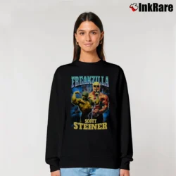 Women’s freakzilla scott steiner for Wrestling Fans Relaxed Sweatshirt in black | Soft, Laid-Back Vibe