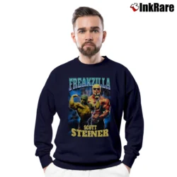 Men’s freakzilla scott steiner for Wrestling Fans Crewneck Sweatshirt in navy | Cozy Fabric, Clean Style