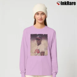 Women’s fred mcgriff atlanta braves retro baseball fan Long-Sleeve Top in light pink | Sleek, Versatile, All-Season