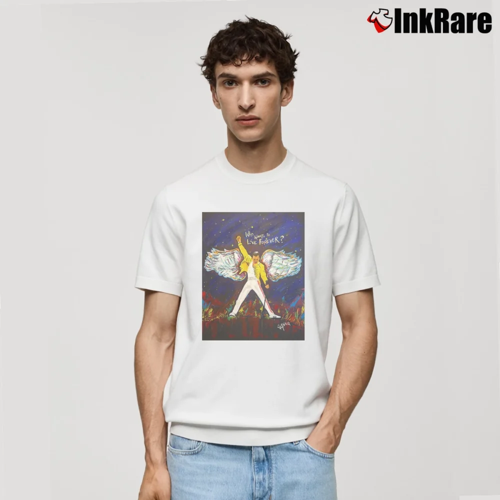 Men’s Freddie Mercury Queen Bohemian Rhapsody Classic T-Shirt in white | Soft, Breathable Everyday Wear