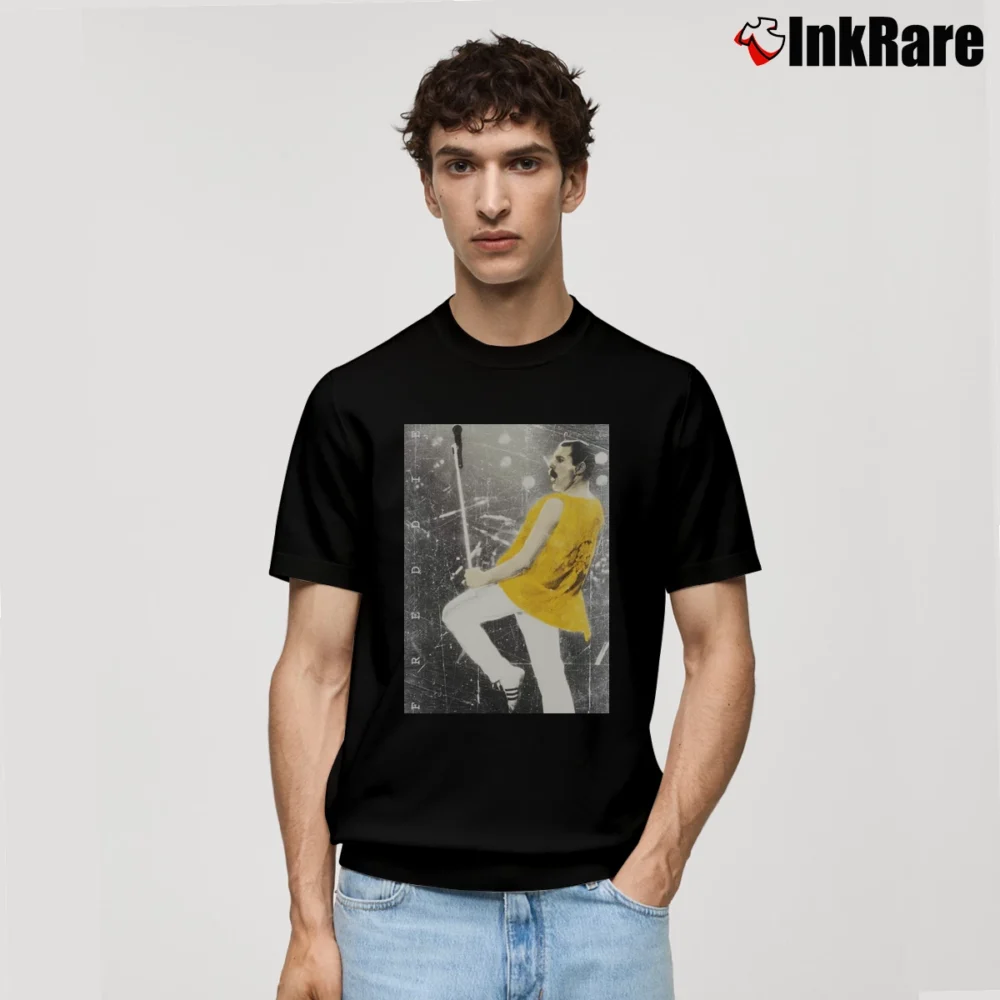 Men’s Freddie Mercury Yellow Classic T-Shirt in black | Soft, Breathable Everyday Wear