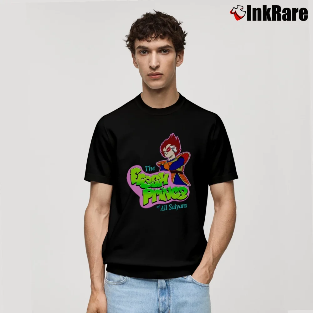 Men’s Fresh Saiyan Prince Dragon Ball Bel Air Mashup Classic T-Shirt in black | Soft, Breathable Everyday Wear