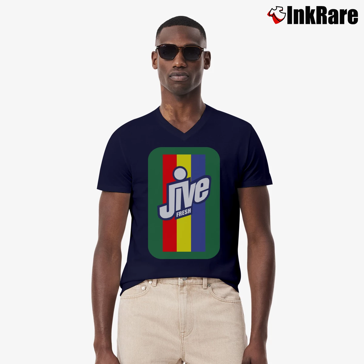 Men’s Freshjive V-Neck Tee in navy | Sharp, Breathable, Everyday Staple