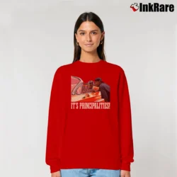 Women’s Friday Movie It's The Principalities Smokey Relaxed Sweatshirt in red | Soft, Laid-Back Vibe
