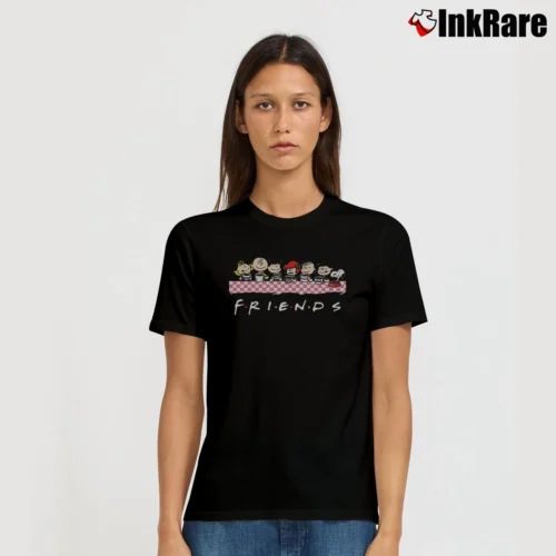 Friends Snoopy Charlie Brown Linus Van Pelt Lucy Van Pelt Sally Brown Women’s Tee in black – Effortless Style Women’s Friends Snoopy Charlie Brown Linus Van Pelt Lucy Van Pelt Sally Brown T-Shirt in black | Soft, Flattering Fit