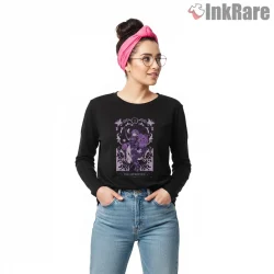 Frieren Apprentice Arcane Frame Purple Fantasy Shirt on black long sleeve shirt for women graphic tee