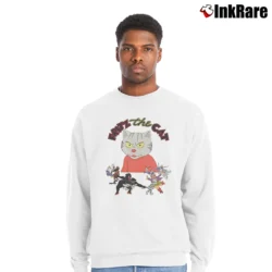 Men’s Fritz The Cat Characters Crewneck Sweatshirt in white | Cozy Fabric, Clean Style