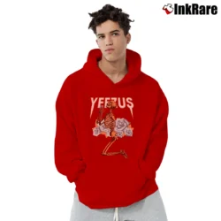 Men’s Frozen Yellow Yeezy Boost Graphic Pullover Hoodie in red | Cozy, Durable, Modern Fit