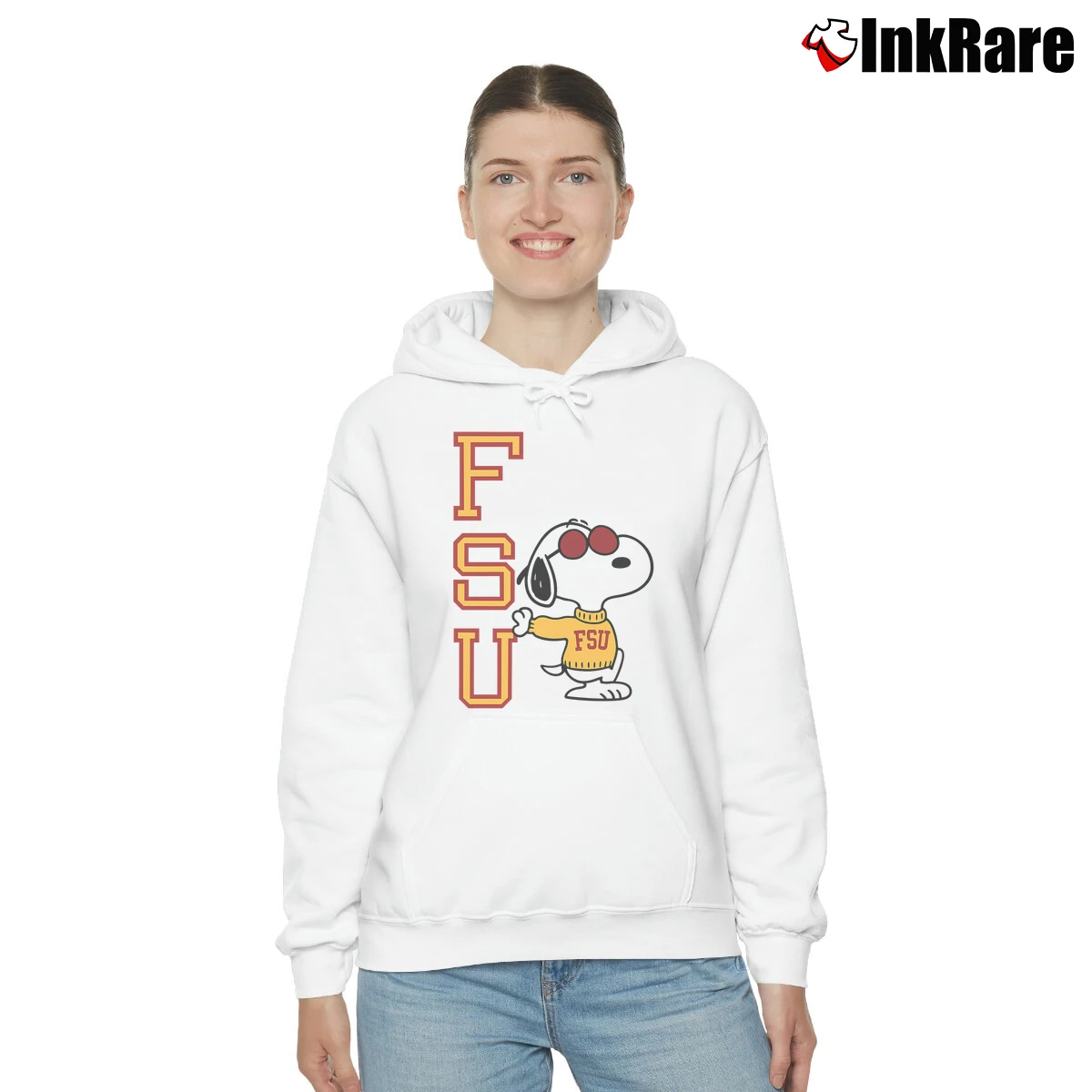 fsu snoopy Women’s Cozy Hoodie in white – Urban Chic Women’s fsu snoopy Cozy Hoodie in white | Warm, Structured, Stylish