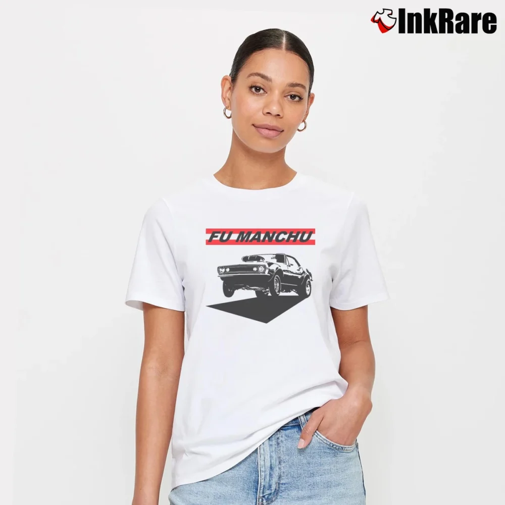Women’s Fu Manchu Muscles Stoner Rock Signature T-Shirt in white | Soft, Flattering Fit