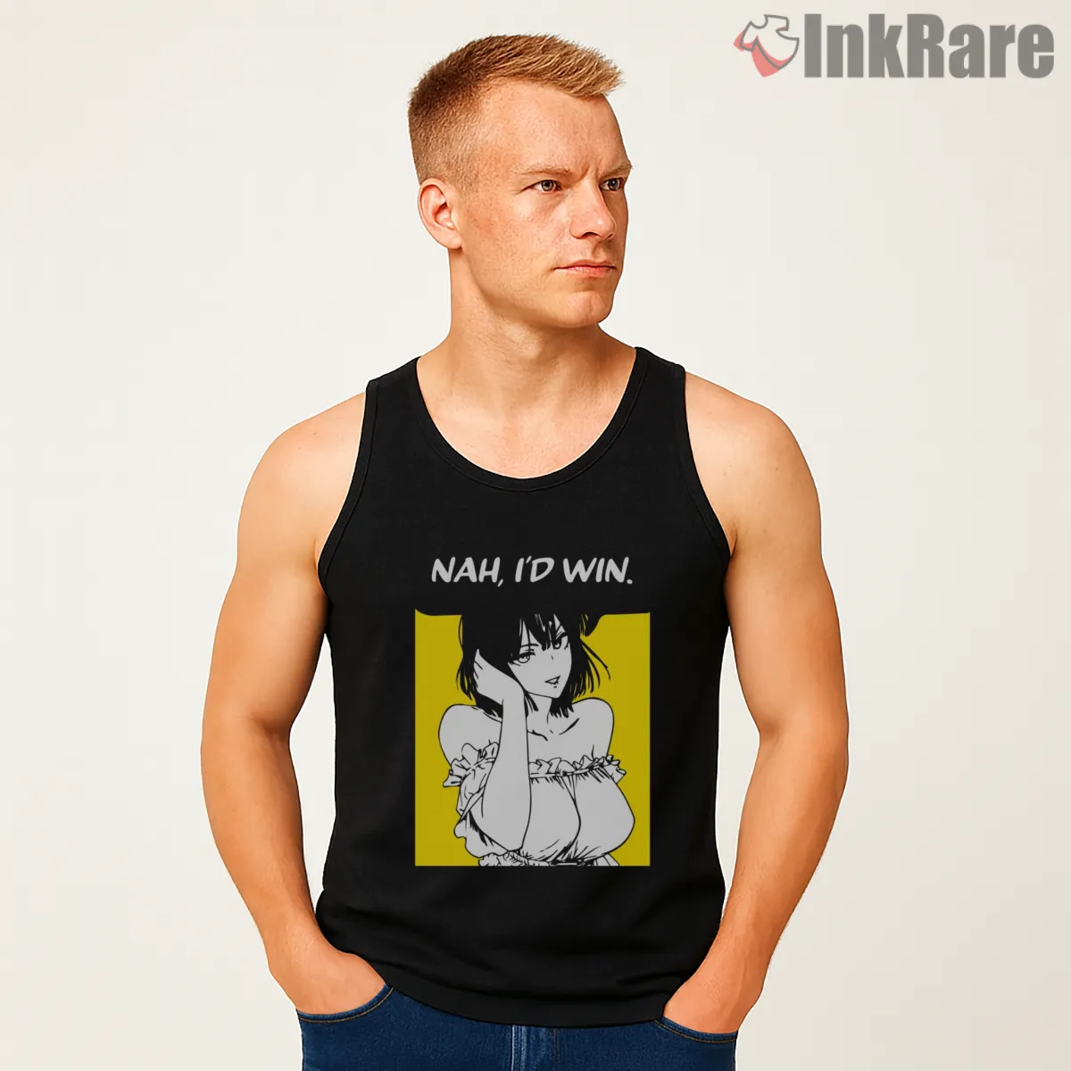 Fubuki Nah Id Win Psychic Anime Shirt on black tank top for men graphic tee