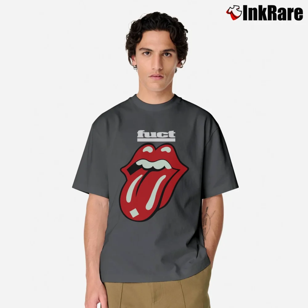 Men’s Fuct Tongue Rolling Stones Classic T-Shirt in charcoal | Soft, Breathable Everyday Wear