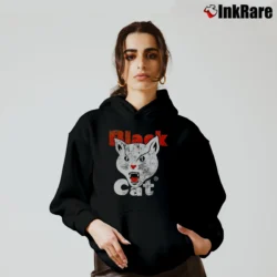 Women’s Fuel Black Cat Fireworks Graphic Cozy Hoodie in black | Warm, Structured, Stylish
