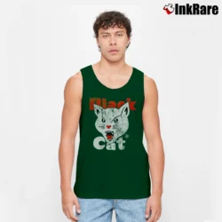 Men’s Fuel Black Cat Fireworks Graphic Tank Top in forest green | Breathable, Active-Friendly Design