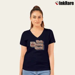 Women’s Fuel Logo Walt Disney World V-Neck Tee in navy | Chic Neckline, Soft Texture