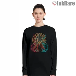 Fullmetal Alchemist Circle Crest Multi Character Anime Shirt on black long sleeve shirt for women graphic tee