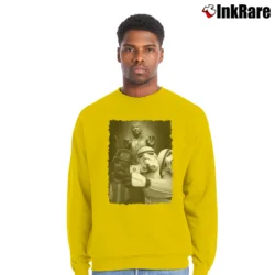 Men’s Fun Darth Vader Stormtrooper Selfie Frozen Han Solo Star Wars Crewneck Sweatshirt in yellow | Cozy Fabric, Clean Style