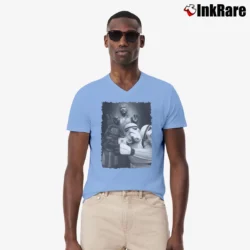 Men’s Fun Darth Vader Stormtrooper Selfie Frozen Han Solo Star Wars V-Neck Tee in light blue | Sharp, Breathable, Everyday Staple