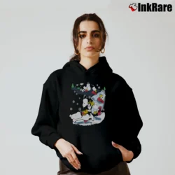Women’s Fun Snoopy And Woodstock Skiing Peanuts Cozy Hoodie in black | Warm, Structured, Stylish