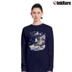 Women’s Fun Snoopy And Woodstock Skiing Peanuts Long-Sleeve Top in navy | Sleek, Versatile, All-Season