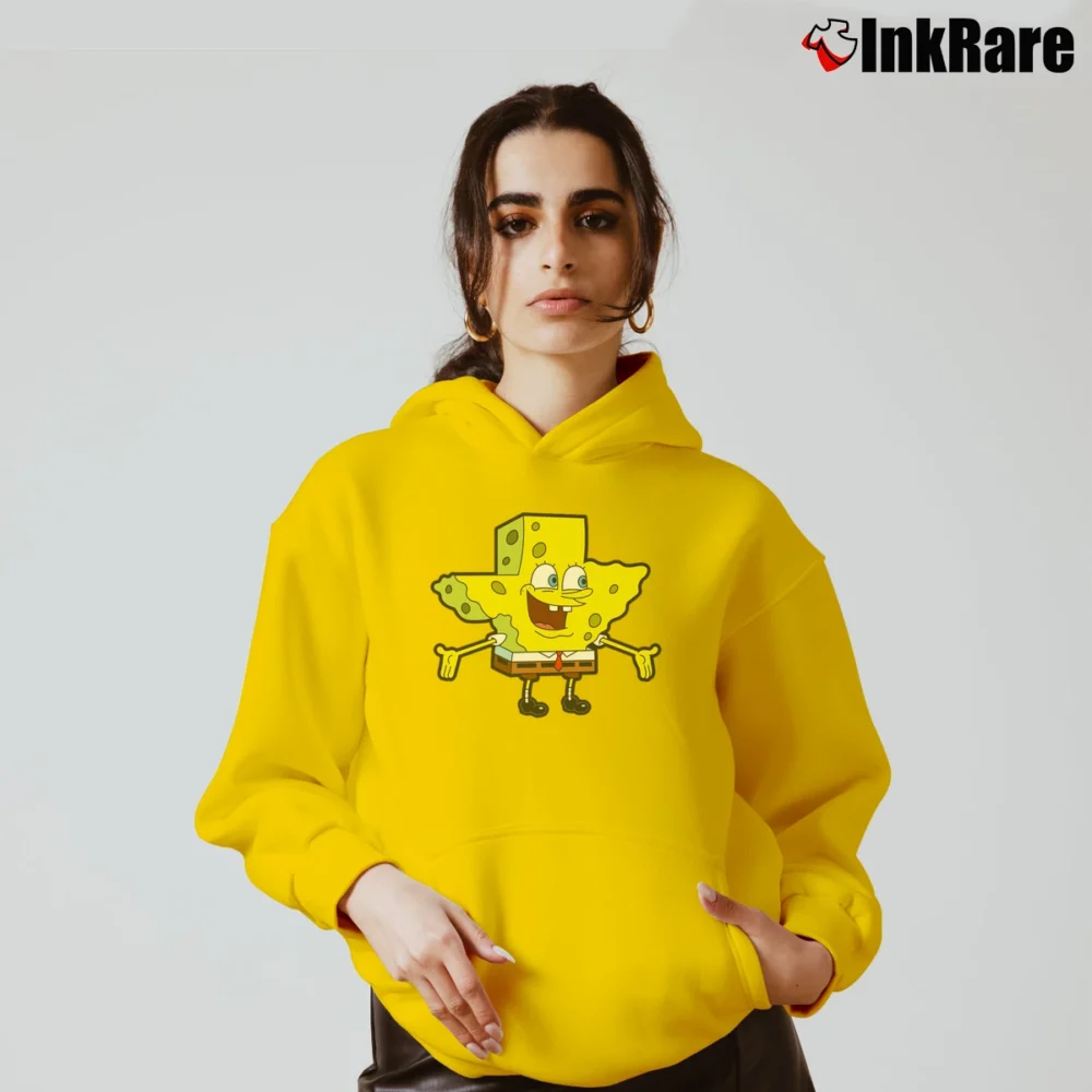 Women’s Fun Spongebob Texas Classic Funny Cartoon Cozy Hoodie in yellow | Warm, Structured, Stylish