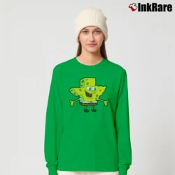 Women’s Fun Spongebob Texas Classic Funny Cartoon Long-Sleeve Top in irish green | Sleek, Versatile, All-Season
