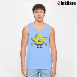 Men’s Fun Spongebob Texas Classic Funny Cartoon Tank Top in light blue | Breathable, Active-Friendly Design