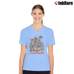 Women’s Funko Animal House Graphic V-Neck Tee in light blue | Chic Neckline, Soft Texture