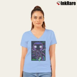 Women’s Funko Pop Marvel Iron Man Infinity War V-Neck Tee in light blue | Chic Neckline, Soft Texture