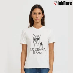 Women’s Funny Alpaca No Drama Llama T-Shirt in white | Soft, Flattering Fit
