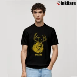 Men’s Funny Bear Deer Beer Classic T-Shirt in black | Soft, Breathable Everyday Wear