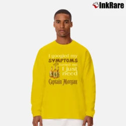 Men’s Funny Captain Morgan Rum Symptoms Long-Sleeve Shirt in yellow | Sleek, Lightweight, Year-Round Wear