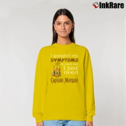 Women’s Funny Captain Morgan Rum Symptoms Relaxed Sweatshirt in yellow | Soft, Laid-Back Vibe