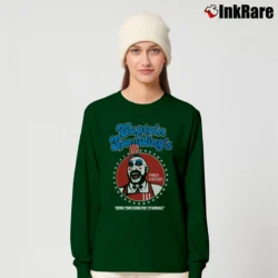 Women’s Funny Captain Spaulding Fried Chicken Satire Funny Long-Sleeve Top in forest green | Sleek, Versatile, All-Season