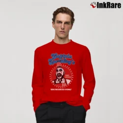 Men’s Funny Captain Spaulding Fried Chicken Satire Funny Long-Sleeve Shirt in red | Sleek, Lightweight, Year-Round Wear