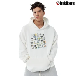 Men’s Funny Cartoon Cat Chaos Colorful Busy Cats Design Pullover Hoodie in white | Cozy, Durable, Modern Fit