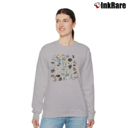 Women’s Funny Cartoon Cat Chaos Colorful Busy Cats Design Relaxed Sweatshirt in sport grey | Soft, Laid-Back Vibe