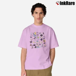 Men’s Funny Cartoon Cat Chaos Colorful Busy Cats Design Classic T-Shirt in light pink | Soft, Breathable Everyday Wear