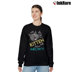 Women’s Funny Cat Meme Kitten Me Right Now Relaxed Sweatshirt in black | Soft, Laid-Back Vibe
