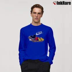 Men’s Funny Disney Mickey Mouse Trap Long-Sleeve Shirt in royal blue | Sleek, Lightweight, Year-Round Wear