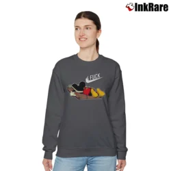 Women’s Funny Disney Mickey Mouse Trap Relaxed Sweatshirt in charcoal | Soft, Laid-Back Vibe