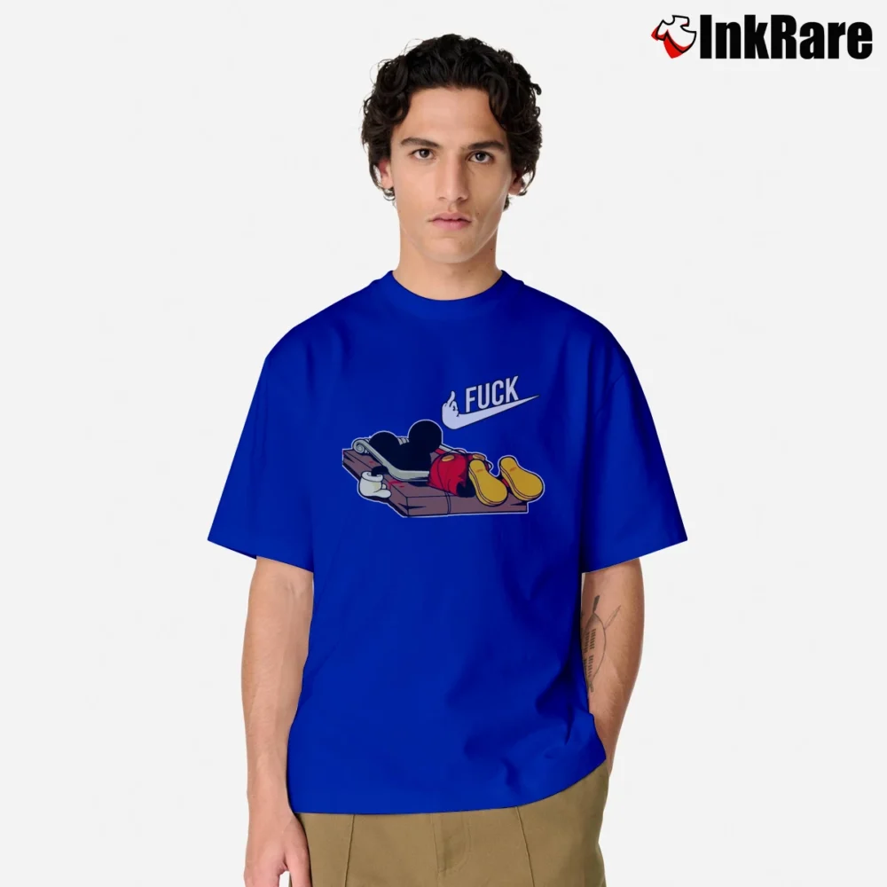 Men’s Funny Disney Mickey Mouse Trap Classic T-Shirt in royal blue | Soft, Breathable Everyday Wear