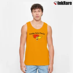 Men’s Funny Eddies Auto Parts Humor Tank Top in orange | Breathable, Active-Friendly Design