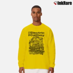 Men’s Funny electric callboy tekkno train choo choo for fans Long-Sleeve Shirt in yellow | Sleek, Lightweight, Year-Round Wear